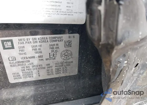 2017 Buick Encore Preferred from USA, damaged, VIN KL4CJASB5HB014338